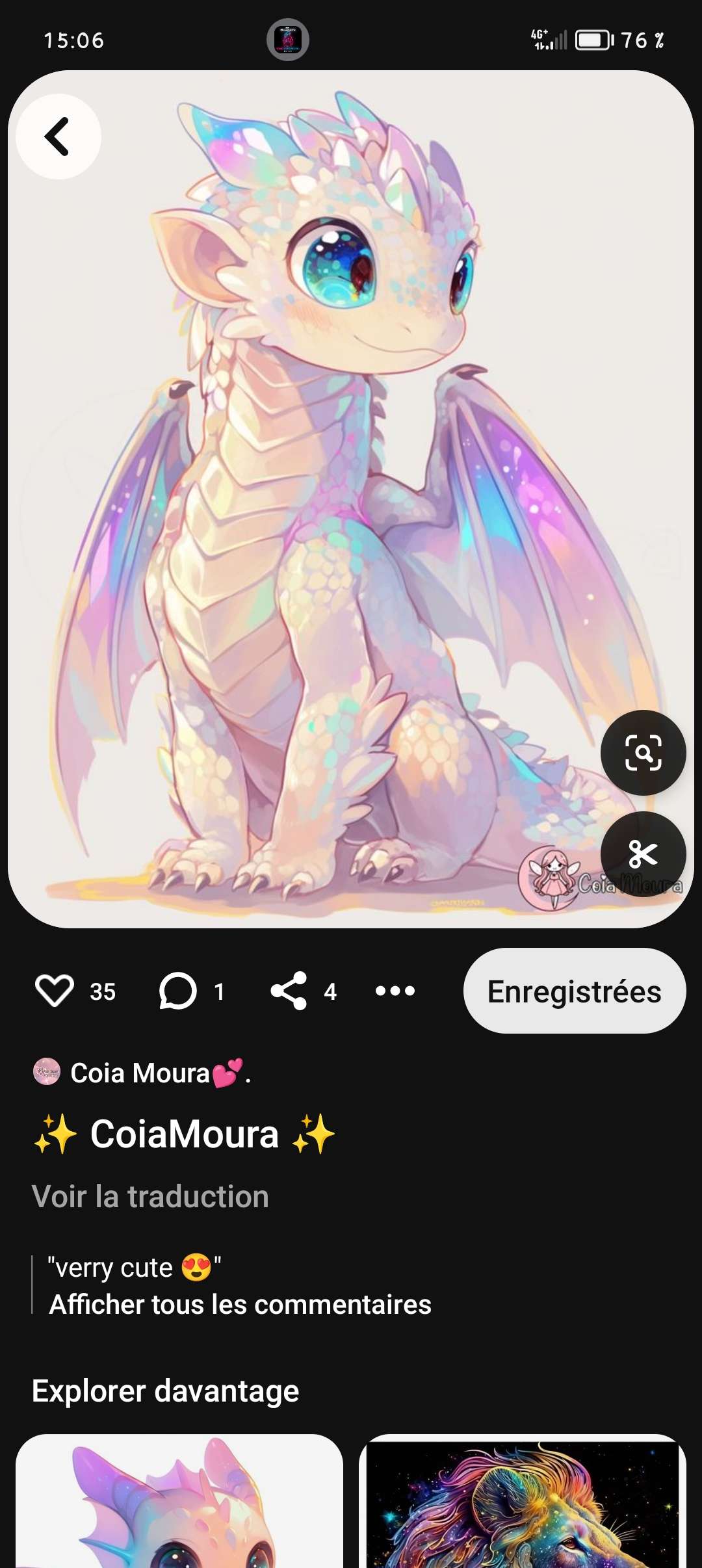&Agrave; gauche la r&eacute;f&eacute;rence, &agrave; droite 'e dessin que je suis en train de faire.
Vous trouvez que c'est. L' original est vraiment trop mignonne donc je comprend que vous choisissez l'original.