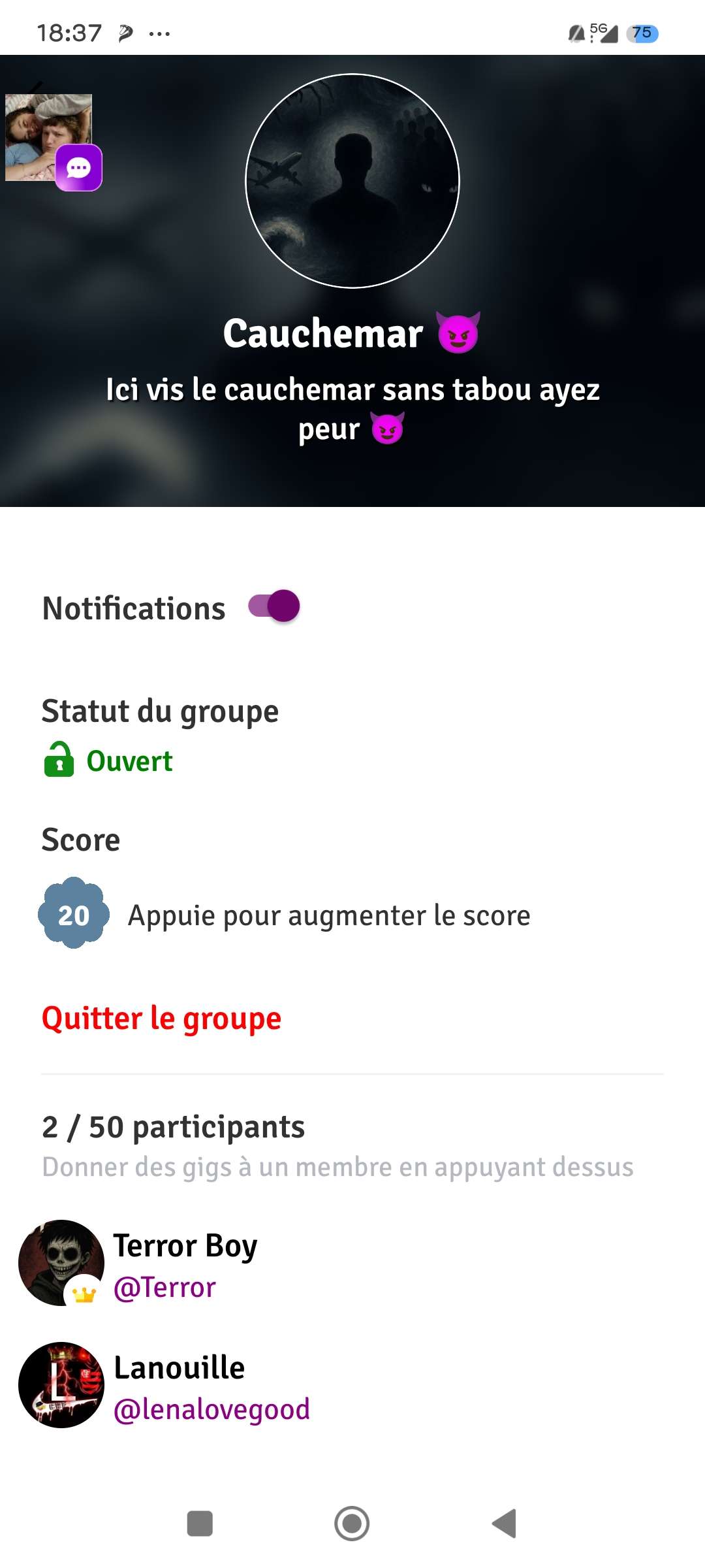 Rejoignez ce groupe si vous voulez frissonner