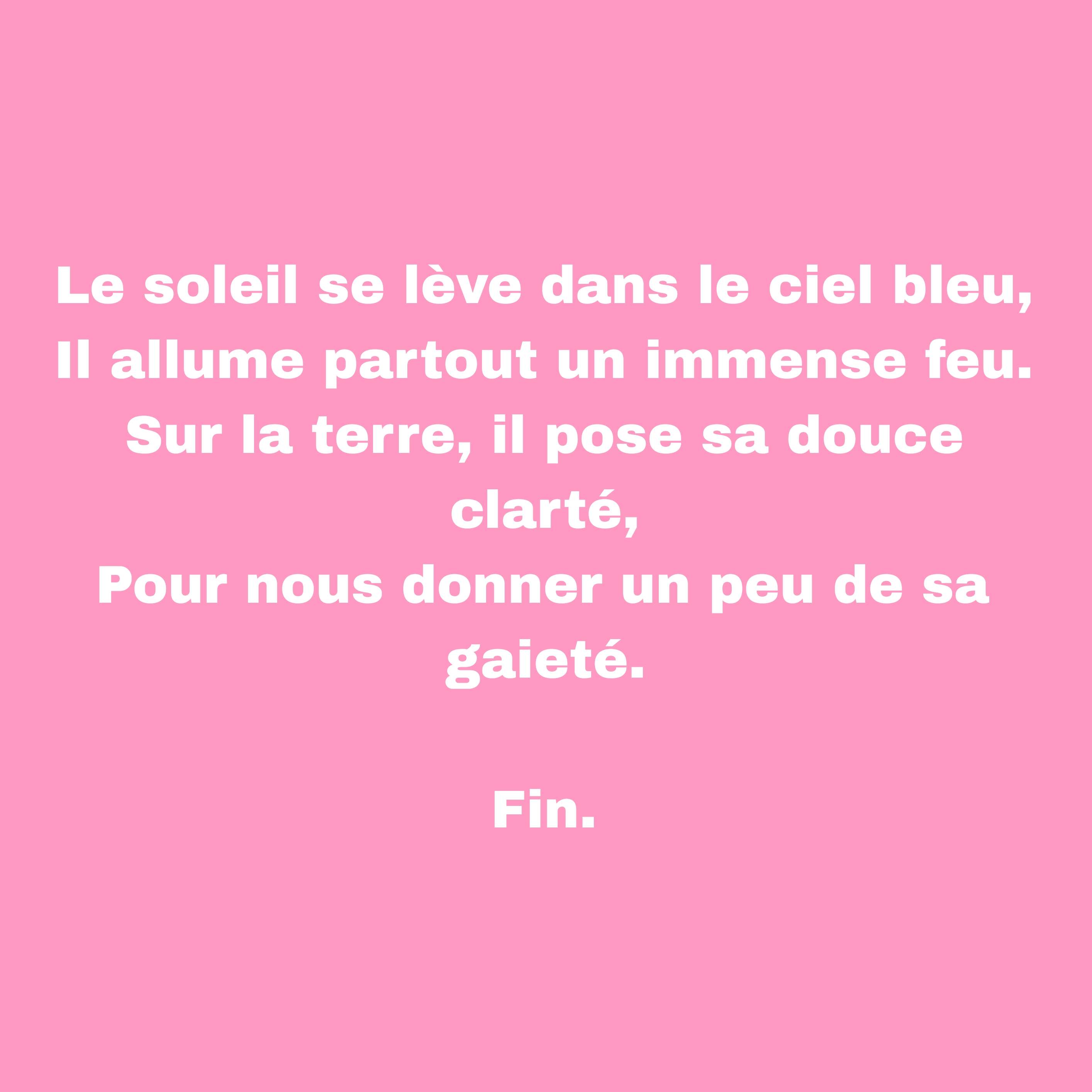 Photo 4 - Phase 1 du concours de poèmes 🌟
-Groupe 1-

Votez pour votre poème préféré 📜

Celui qui obtiendra le plus de votes ira en finale 🏆