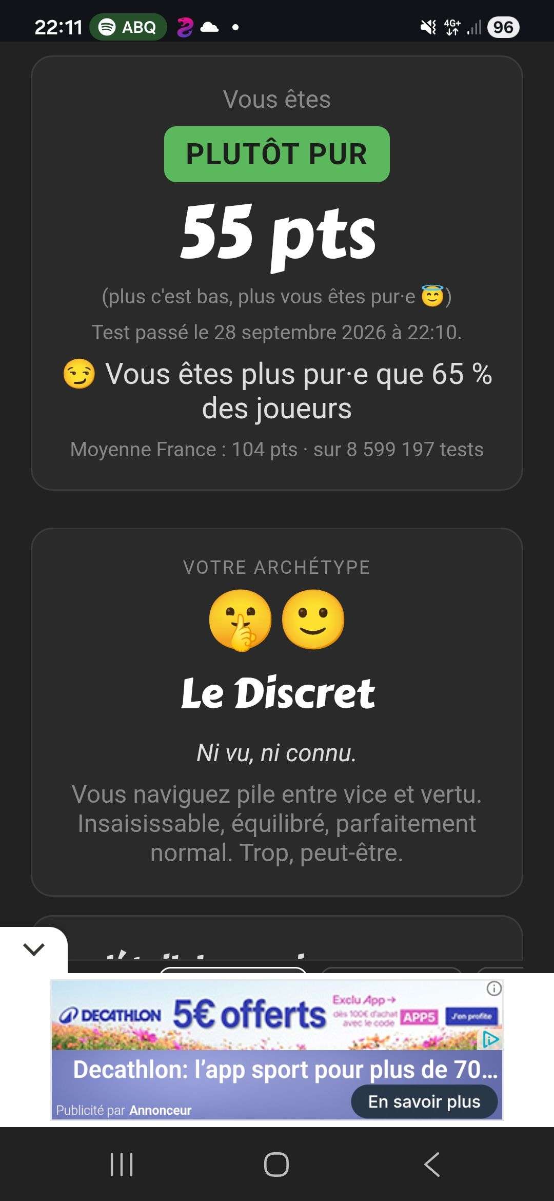 Photo 1 - Je savais que j'aurais pas un très gros score