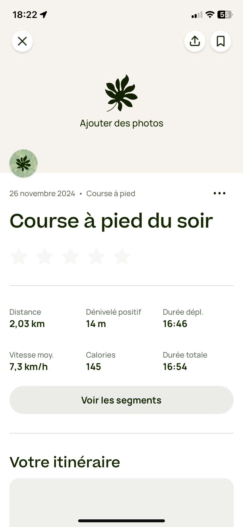 Reprise de la course &agrave; pied ce soir, un peu difficile mais &ccedil;a fait du bien de reprendre le sport 💪🏼
Je cours 1 fois par semaine (c&rsquo;est mon objectif)