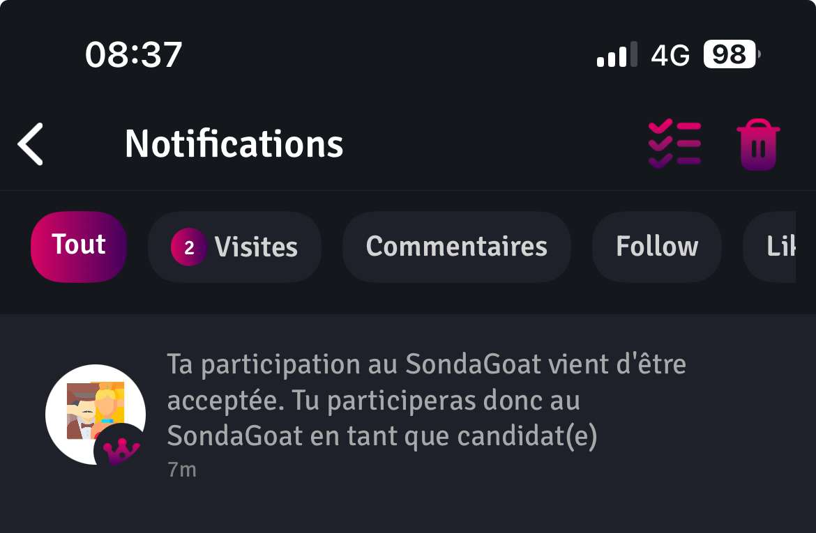 La derni&egrave;re fois j&rsquo;ai &eacute;t&eacute; 2e, peut-&ecirc;tre que cette fois je serais 1&egrave;re au sondagoat 🤞🏼😁
