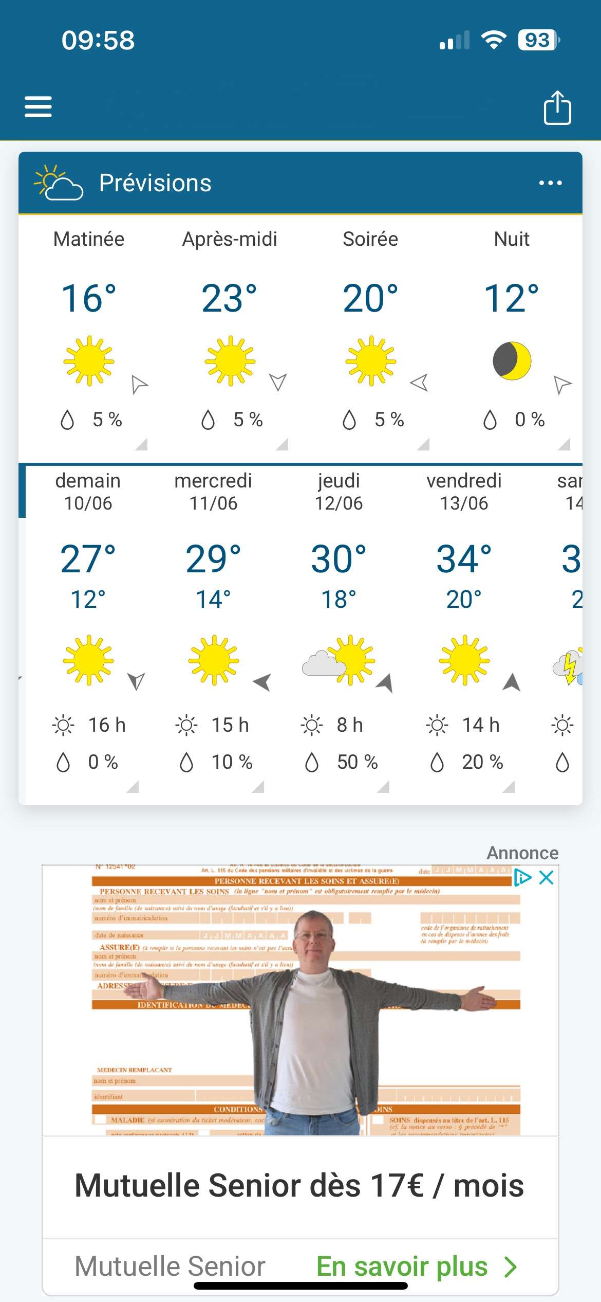 Super, on vient d&rsquo;avoir 1 semaine de cong&eacute;s bien pourri niveau m&eacute;t&eacute;o (pluie, nuageux, pas chaud) et quand on reprend le travail il va faire super beau et super chaud 😮&zwj;💨😑