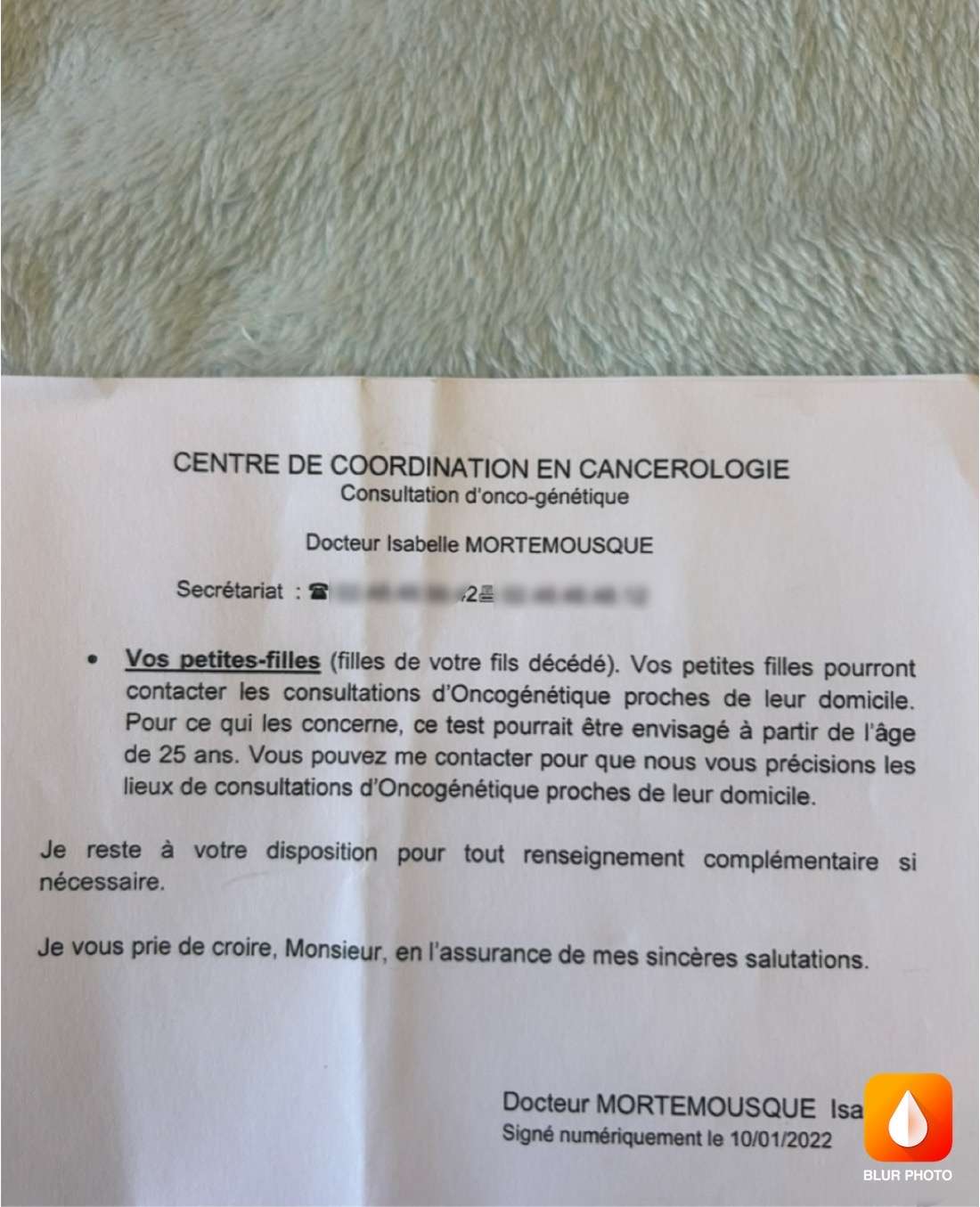 1&egrave;re partie de mes tests d&rsquo;oncog&eacute;n&eacute;tique faite 🤞🏼
On a pu faire que pour le c&ocirc;t&eacute; paternel, j&rsquo;y retournerai la voir pour les r&eacute;sultats et on verra pour le c&ocirc;t&eacute; maternel &agrave; ce moment