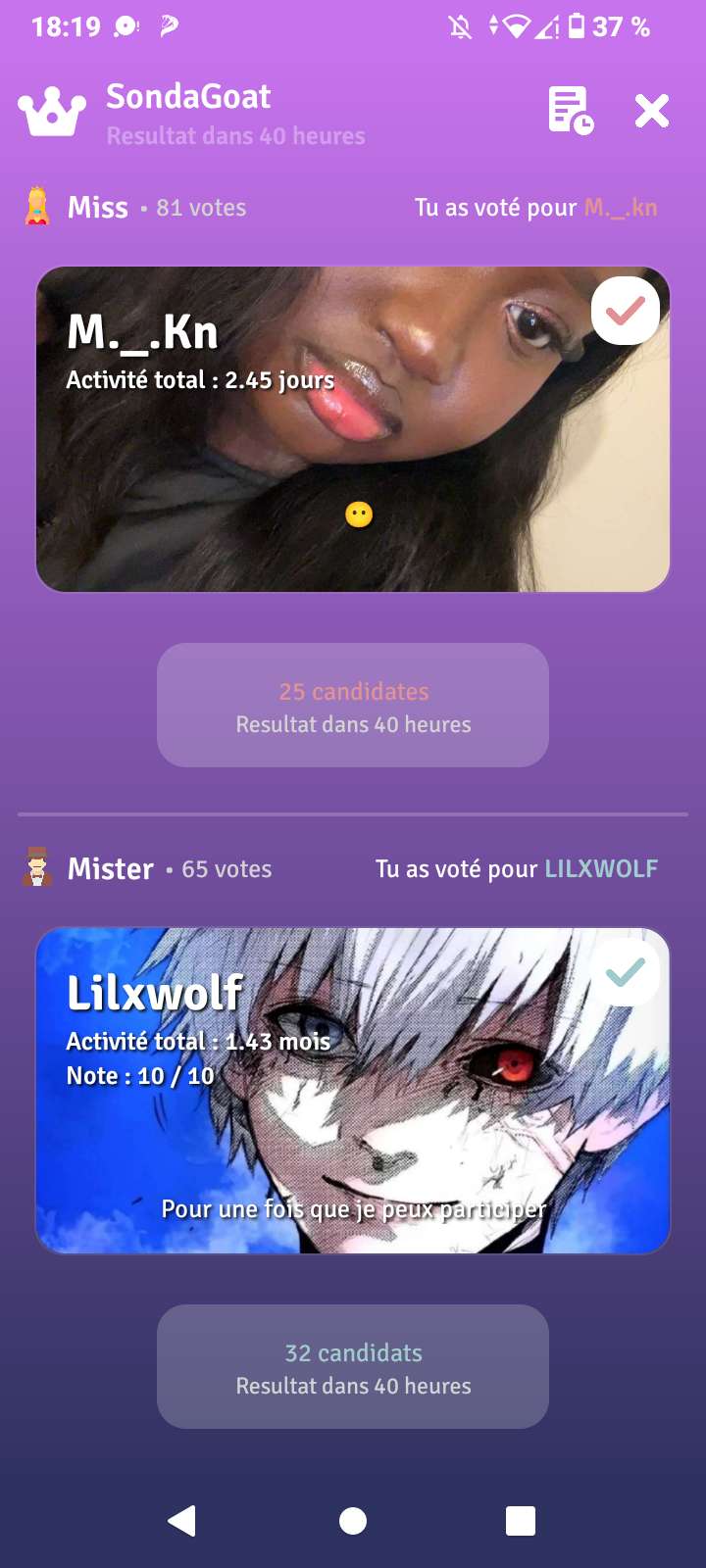 #vote #sondagoat


Votez pour @M._.Kn et @lilxwolf