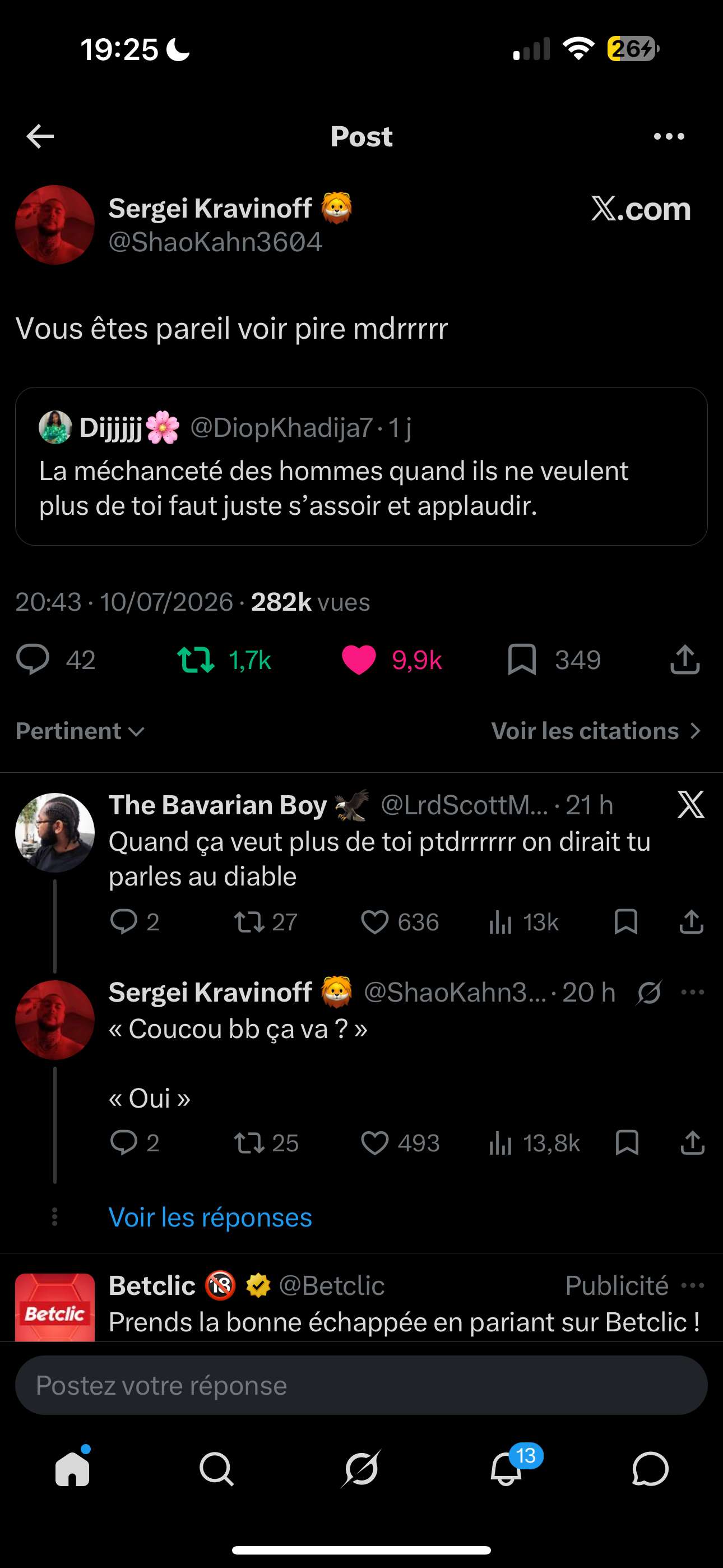Wllh il a raison za3ma les femmes &ccedil;a devient pas le diable quand elles veulent en finir 🤣 assumez