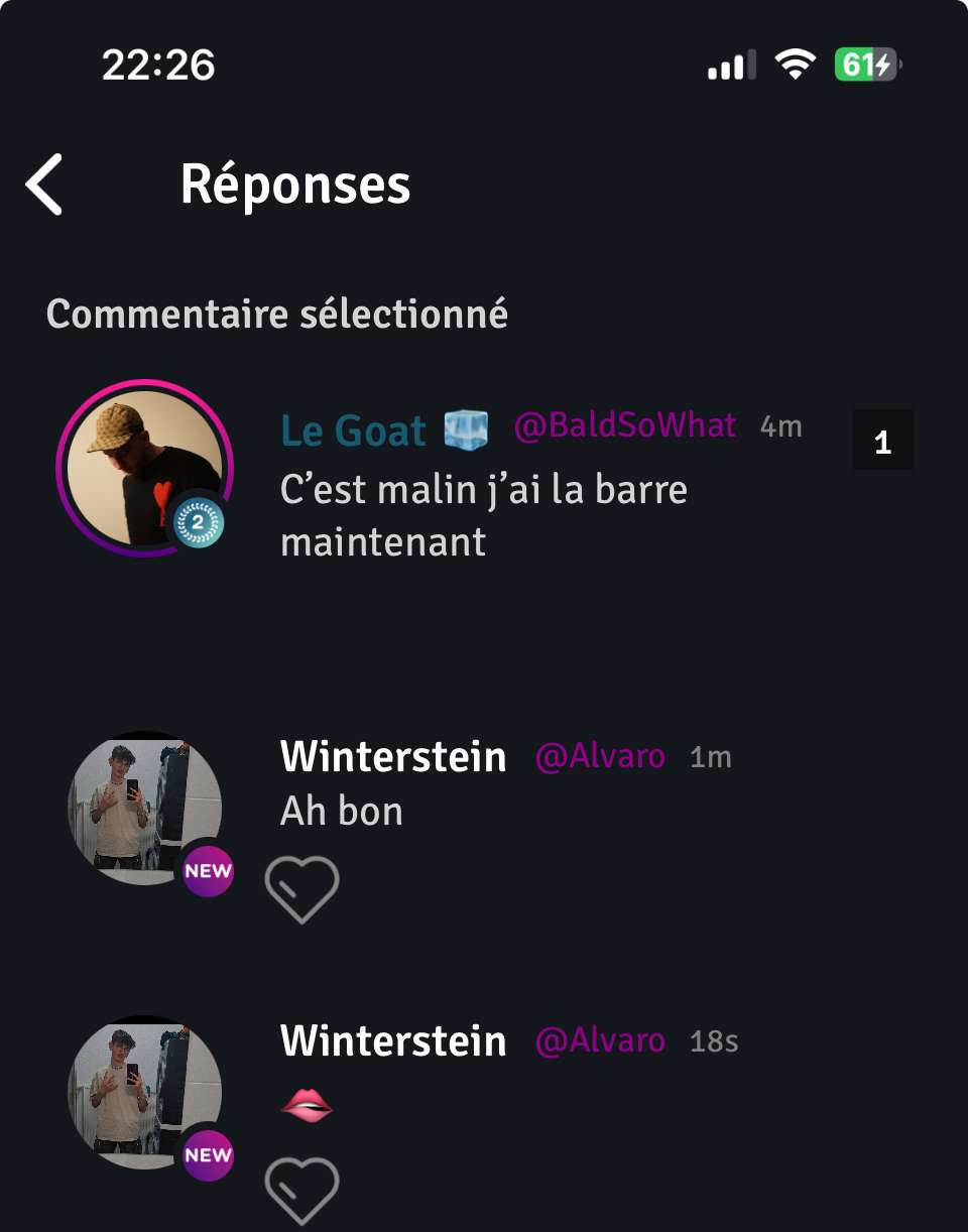 J&rsquo;ai une touche les frr
