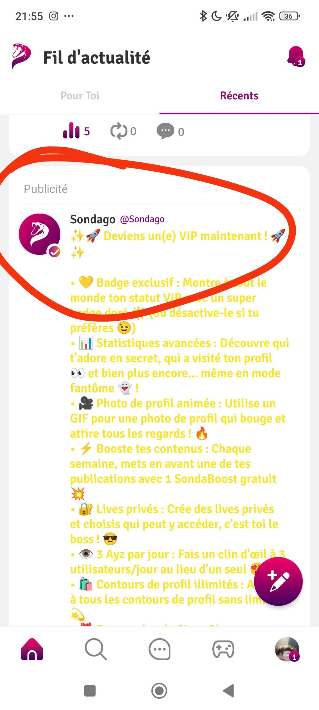 @sondago pourquoi j'ai des pubs alors que j'ai le d&eacute;tective ?????
