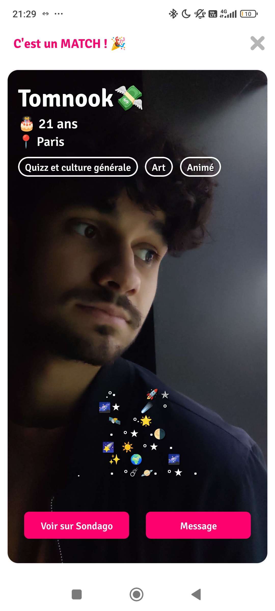 J'ai match&eacute; avec le goat 🥰🥰🥰
