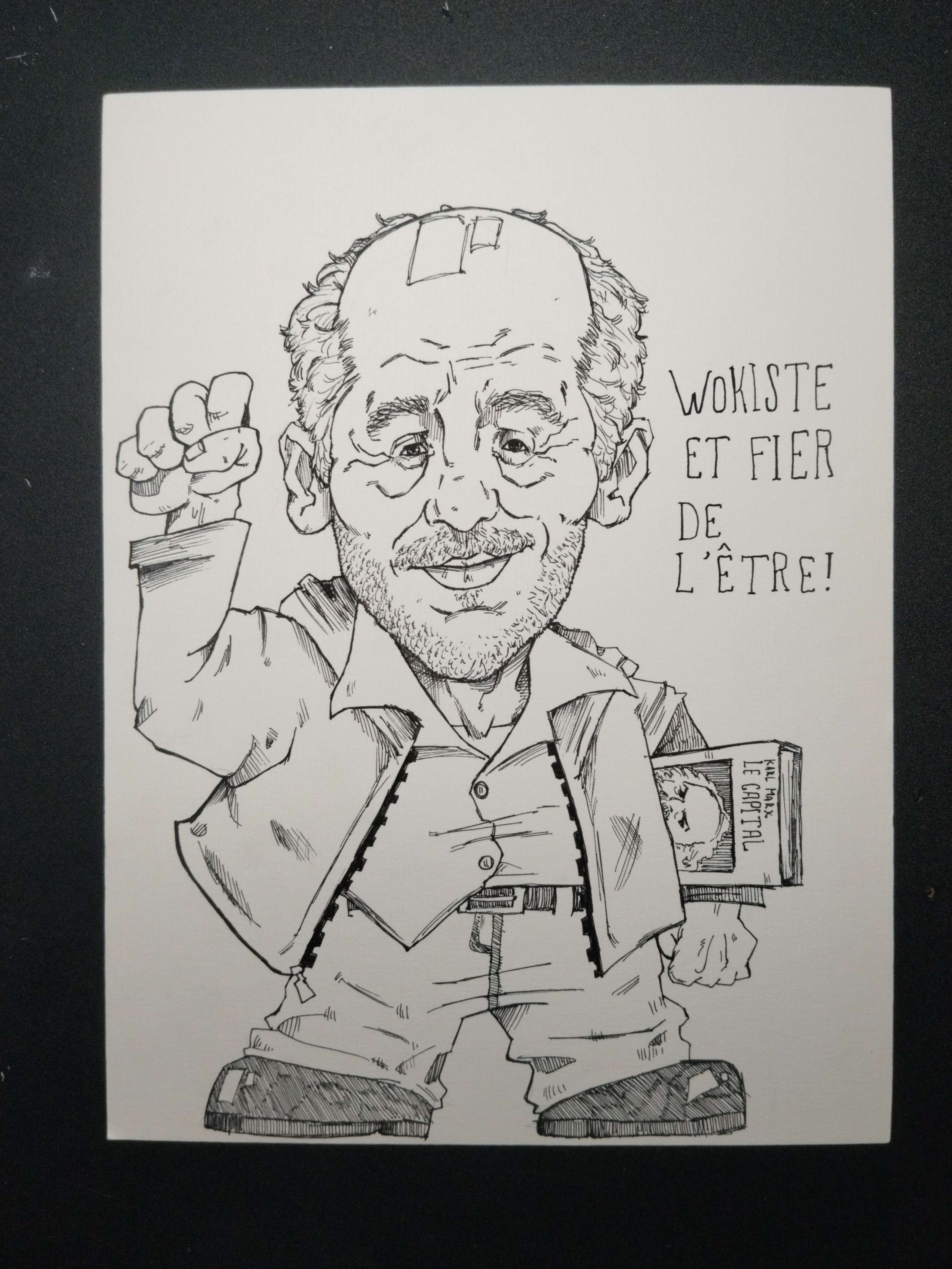 J'ai fait une caricature de Philippe poutou,, et je lui ai donn&eacute; !
J'aime Philippe poutou, soyez antifasciste