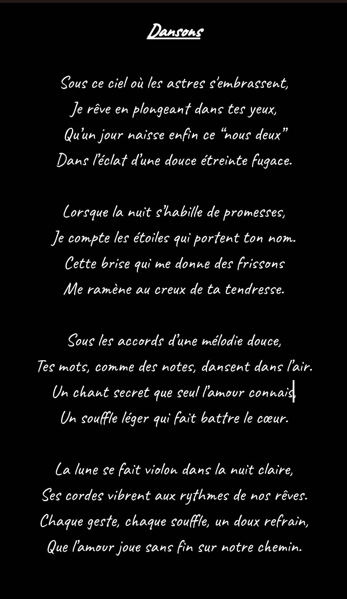 Un de mes po&egrave;mes