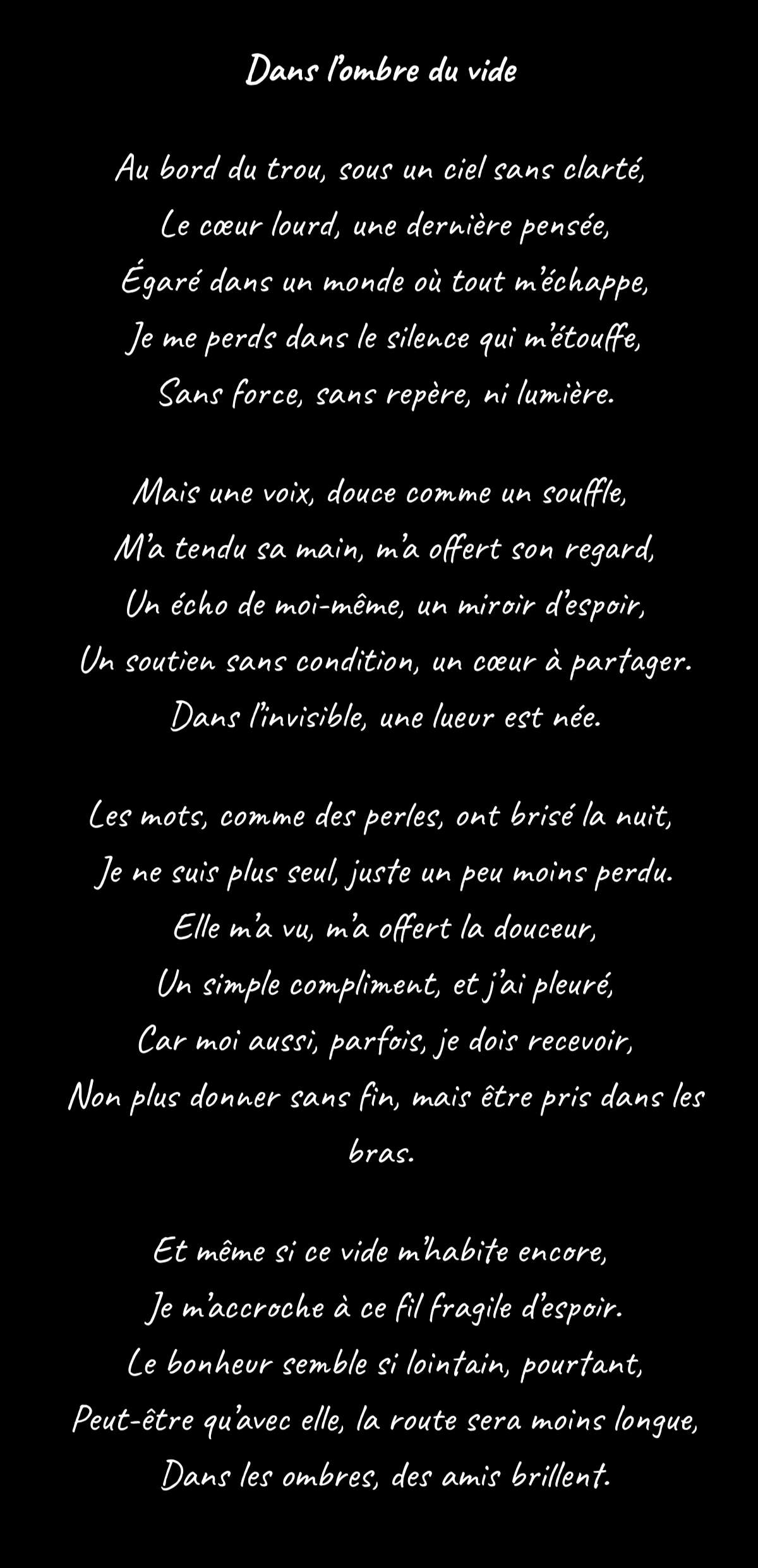 Je ne sais pas si je l'ai d&eacute;j&agrave; post&eacute;
