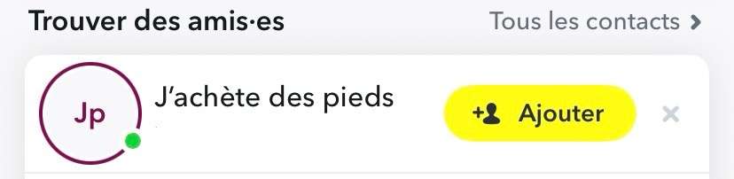 M&ecirc;me sur Snap c&rsquo;est fan de pieds