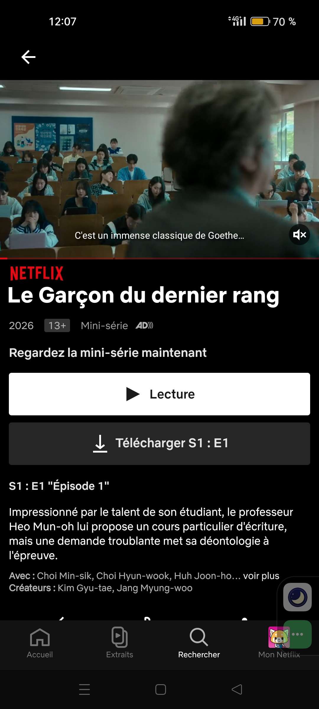 J'ai fini &ccedil;a y'a pas longtemps, incroyable le plot twist 10/10