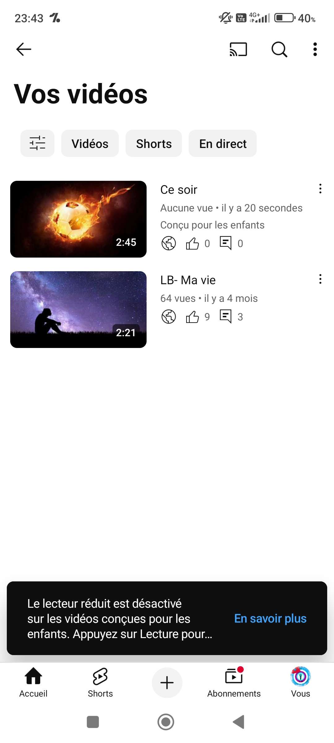 Allez voir la deuxi&egrave;me vid&eacute;o sur ma cha&icirc;ne youtube