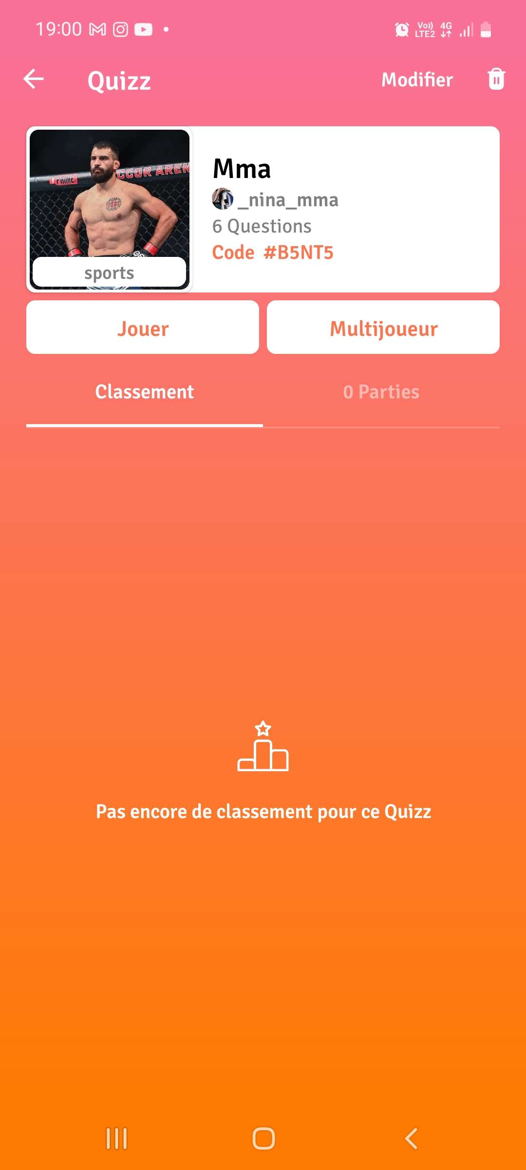 J ai cr&eacute;&eacute; un quizz sur le mma
