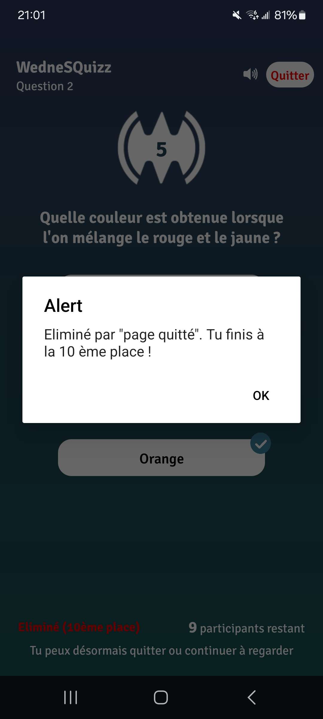 Le seum g mis mon tel en veille en voulant prendre un screen..