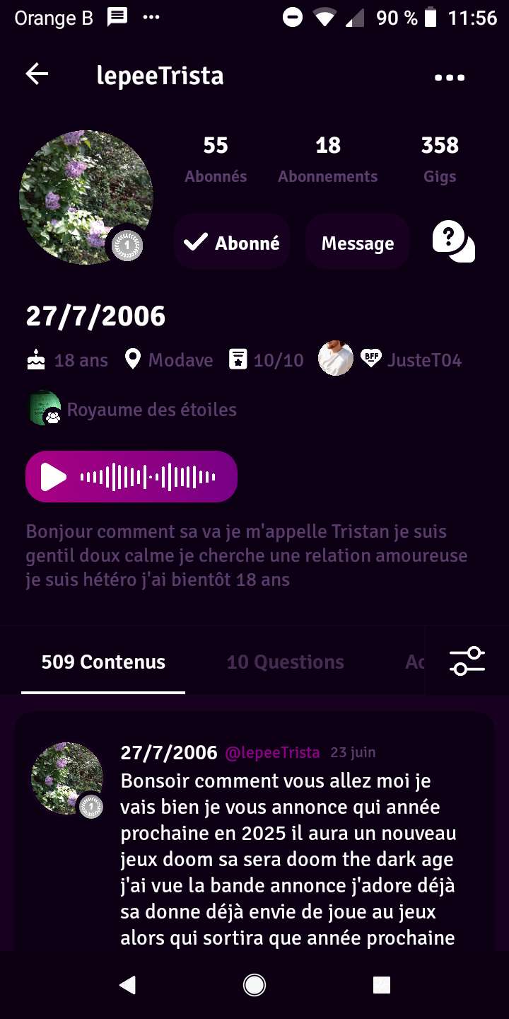 Bonjour comment vous aller alors pour infos je ferai presque plus de contenu sur les plantes m&eacute;dicinales parque sur mon ancien compte que j'ai perdu a jamais avec le quelle je fesais casi que sa des contenus pour les plantes m&eacute;dicinales en fera 2 voir 3 rien n'emp&ecirc;che que je ferai sur les huiles essentielles ou les pierre et crystal je fais que avec des plantes qui vient de la France et Belgique pour info esp&egrave;re que serait pas trop triste voir d&eacute;&ccedil;u car certains mon connus avec sa