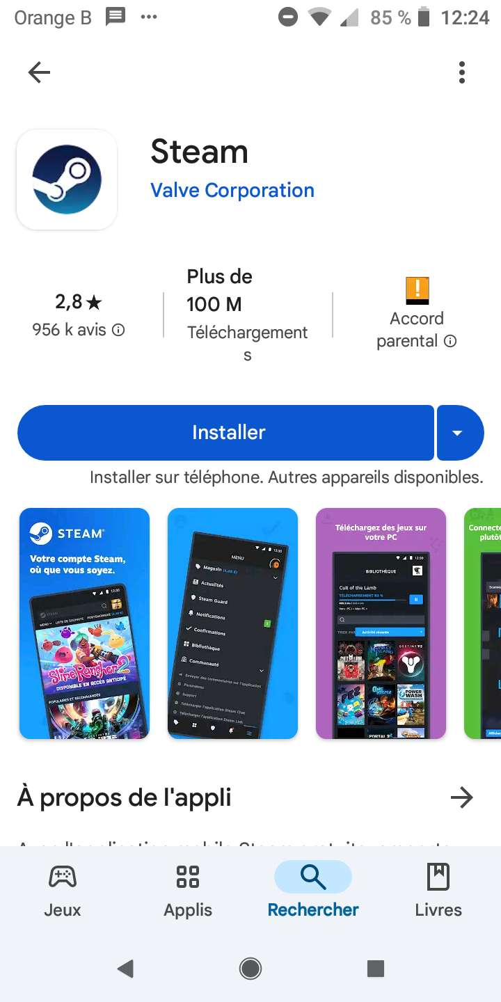 Et voil&agrave; Steam a fait une application pour avoir Steam sur t&eacute;l&eacute;phone et li&eacute; v&ocirc;tre compte t&eacute;l&eacute;phone a votre pc et achetez des jeux et les mettez des gratuit sur Free to play