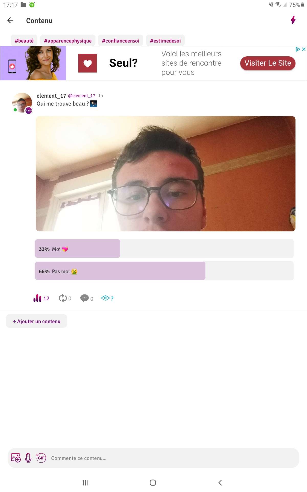 Ah... 🥺 Qui est d'accord avec ceux qui ont vot&eacute; "pas moi" ? Dites le moi en commentaire et si vous &ecirc;tes pas d'accord avec eux abonnez vous a moi 🥺🥺
