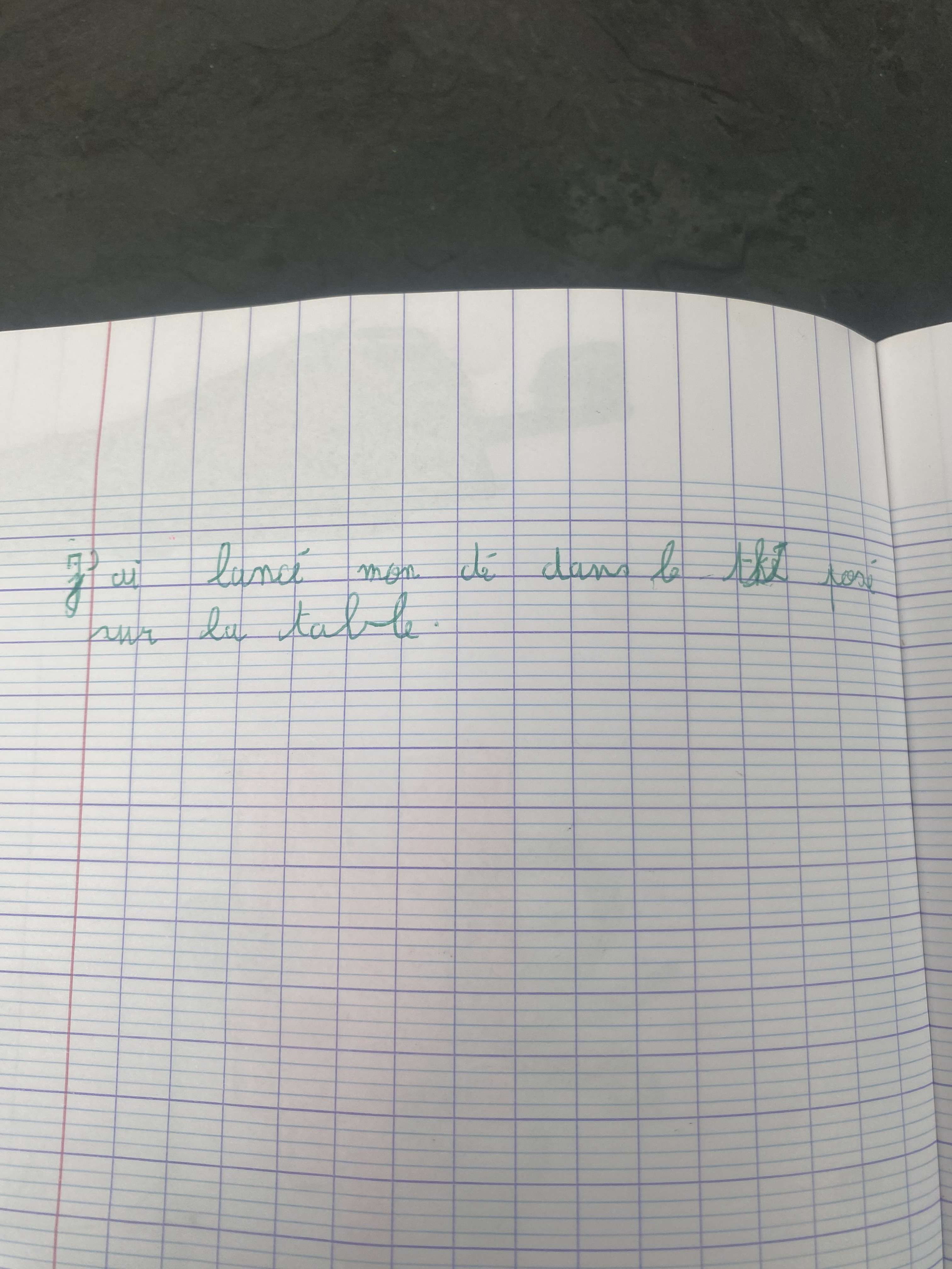 Th&eacute;o avait une dict&eacute;e &agrave; apprendre pour demain, il a r&eacute;ussi du premier coup