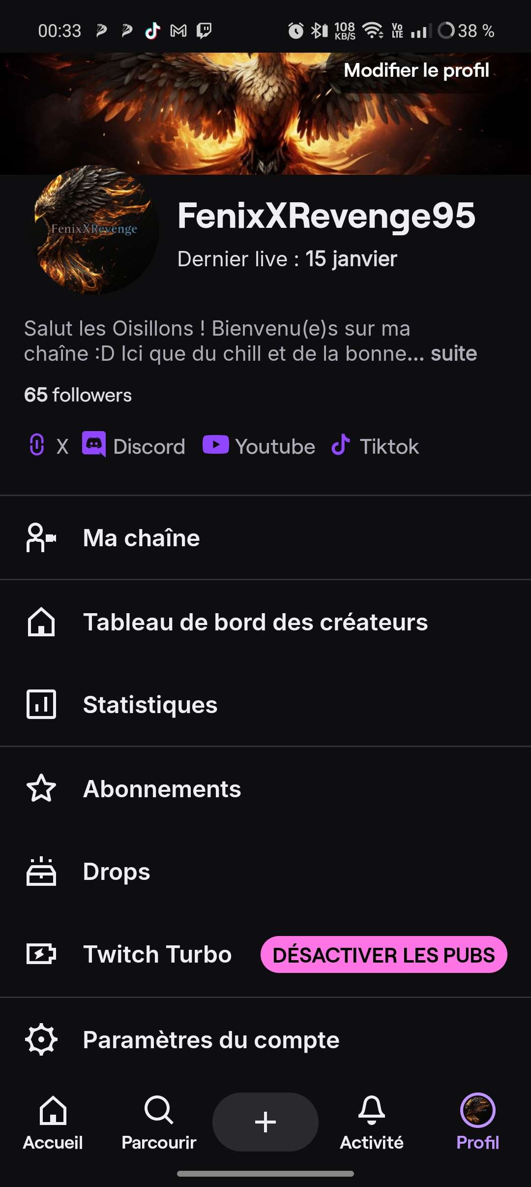 Sinon venez check de temps en temps hein venir passer le bonjour