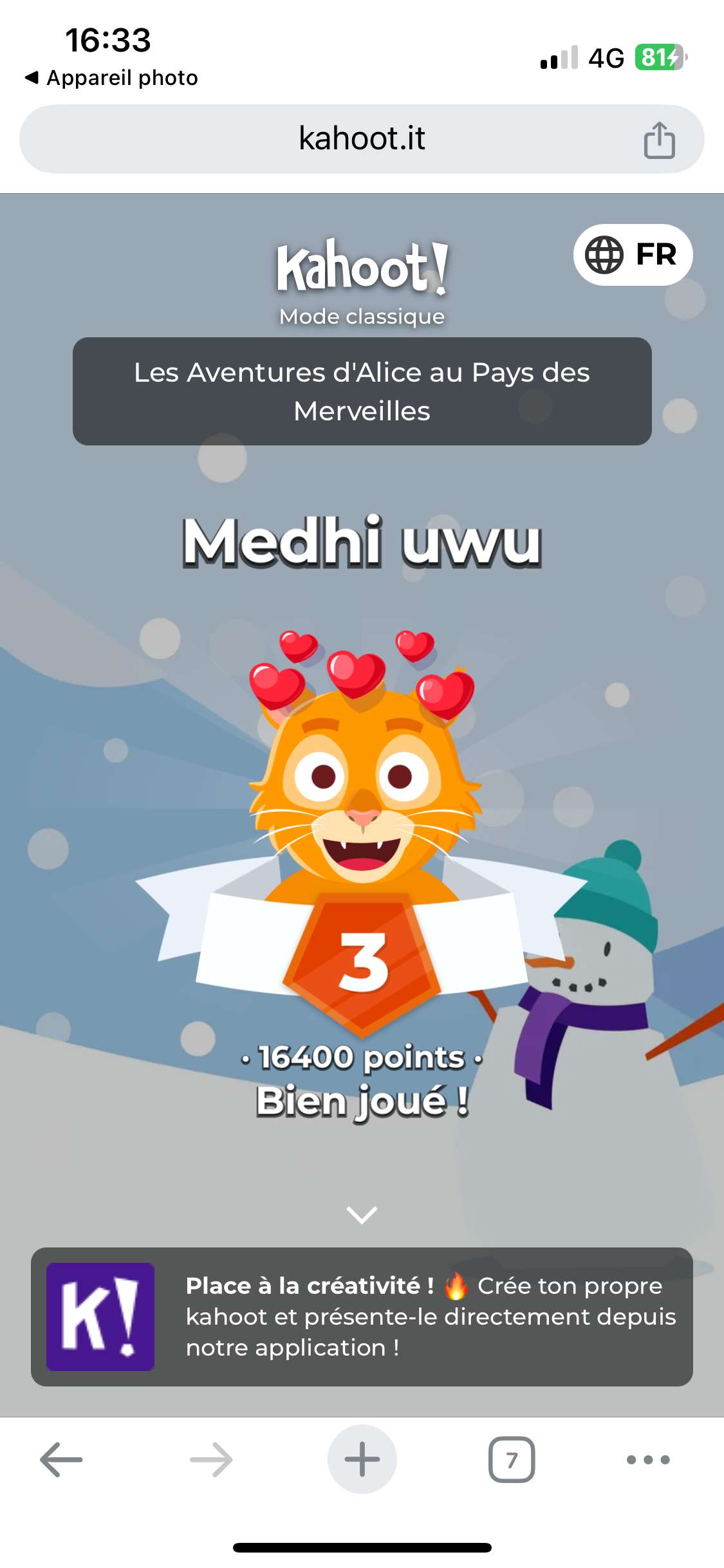 Yes et une bonne notes parce que je suis trop chaud
