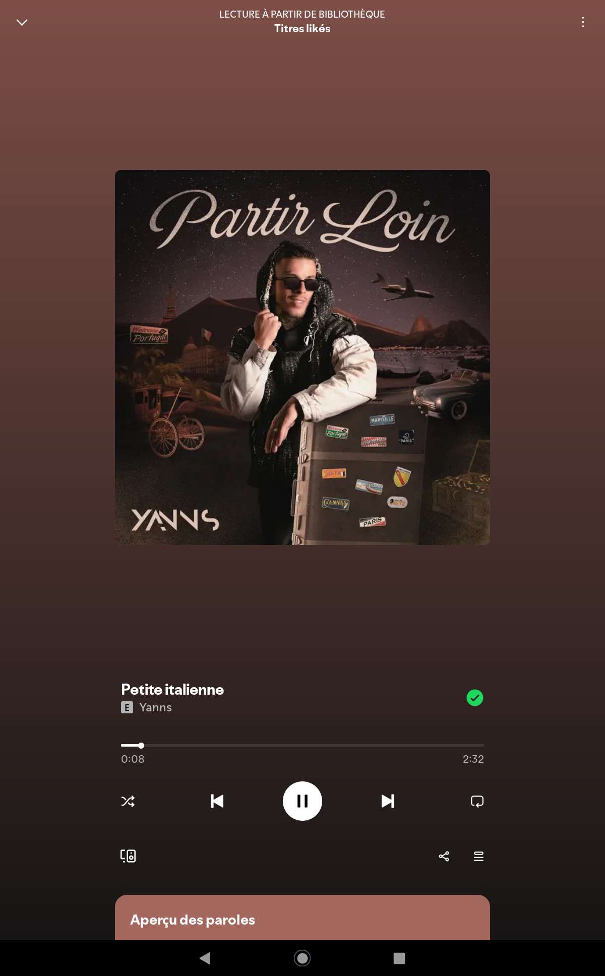 Ma musique pr&eacute;f&eacute;r&eacute;e gr&acirc;ce &agrave; quelqu'un que j'aime de tout mon coeur ❤️❤️❤️