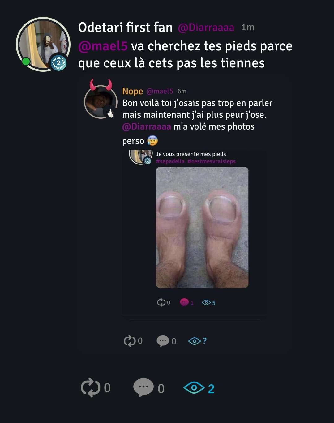 @Diarraaaa jusqu'&agrave; preuve du contraire y'a aucune preuve qu'ils soient &agrave; toi je me trompe ?