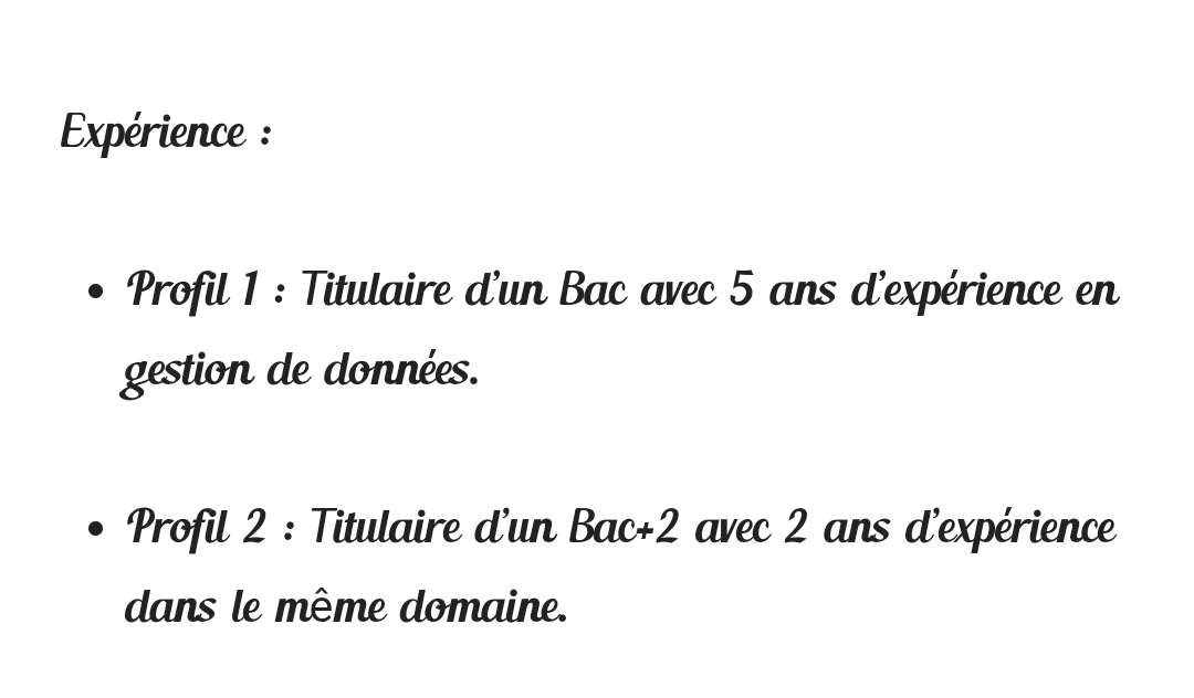 L'&acirc;ge limite c'est 21 ans mais on te demande un BAC avec 05 ans d'exp&eacute;rience 😂😂😂