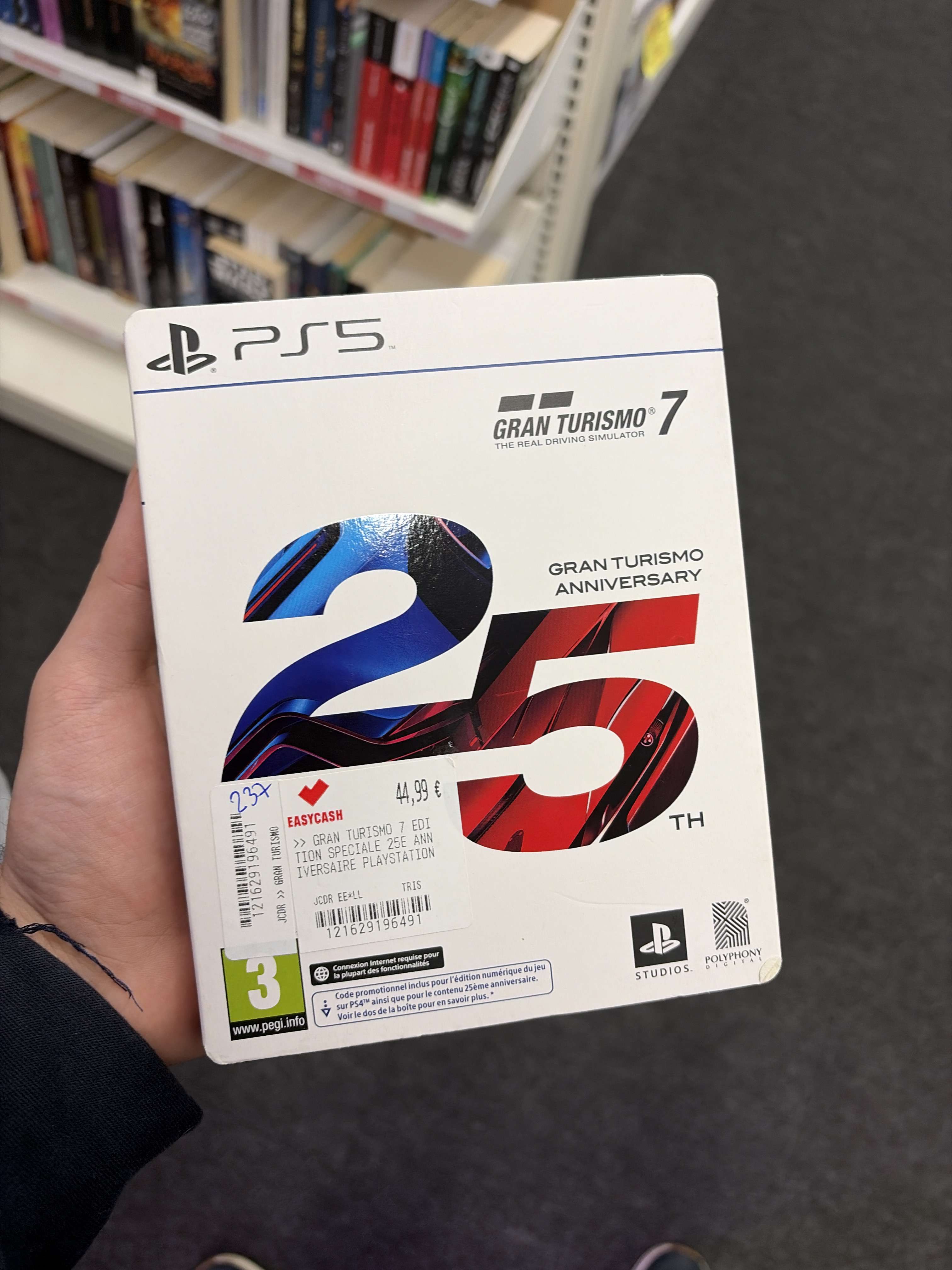 Nouvel achat ✅
Gran Turismo 7 PS5 &eacute;dition 25e anniversaire 
Valeur 150-200&euro; / achet&eacute; 45&euro;