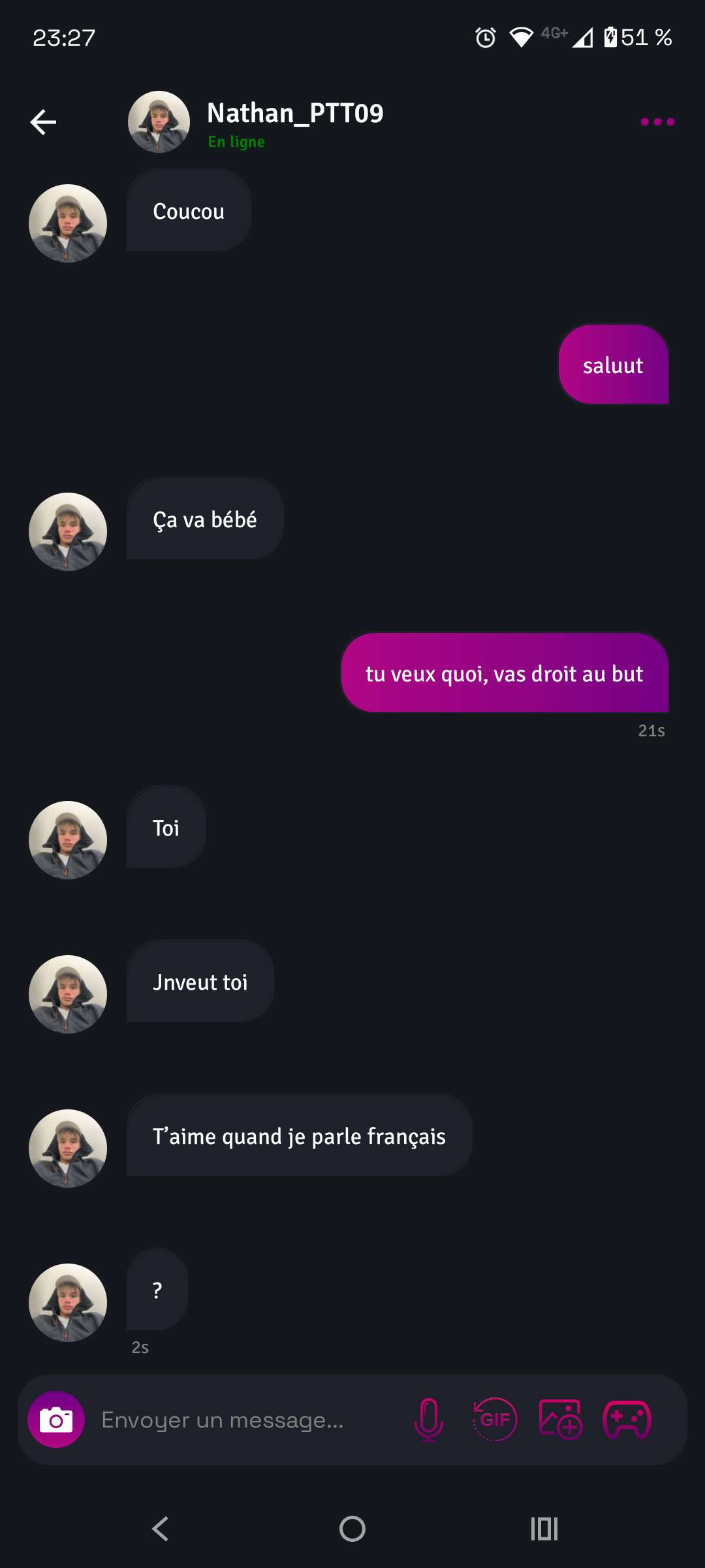 &agrave; la fin je lui ai dit que j'&eacute;tais pas une fille, il m'a bloqu&eacute;
