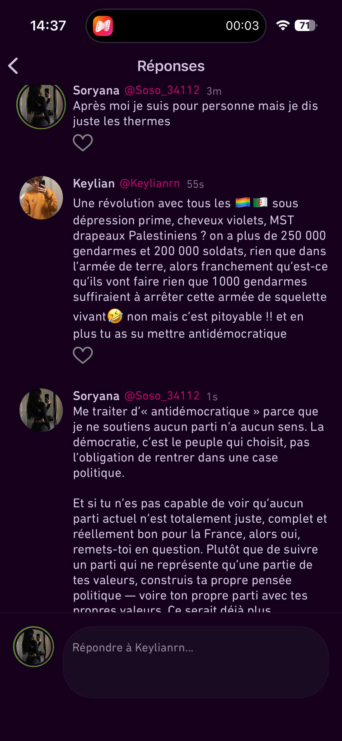 Et s&rsquo;il vous pla&icirc;t, signalez-le-moi, parce que en plus de &ccedil;a il menace les gens et il a des propos racistes et homophobes envers les gens ￼