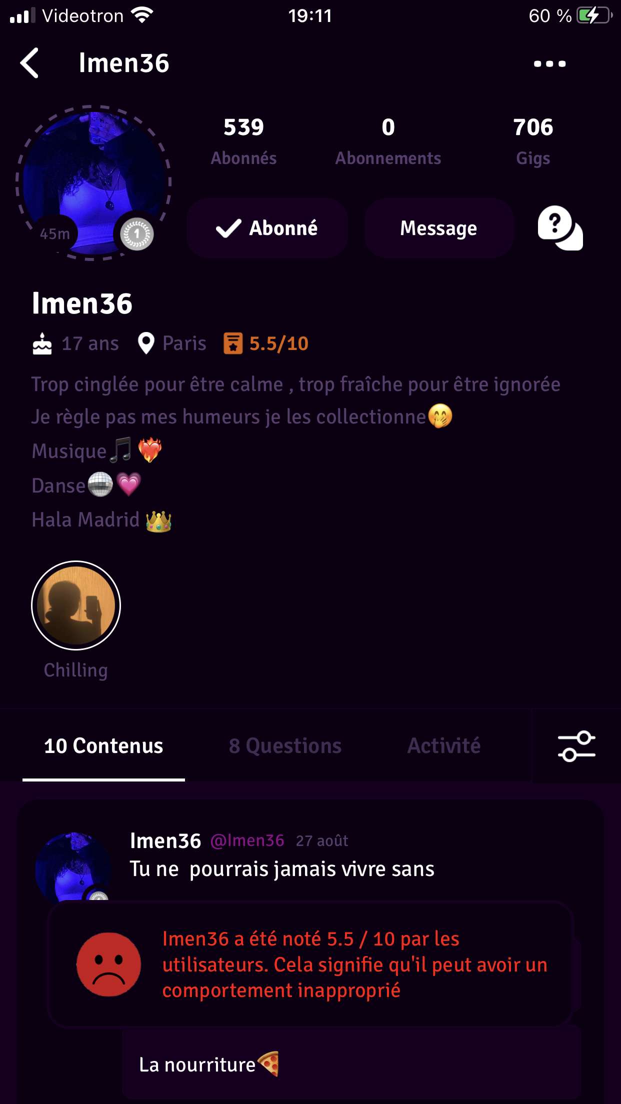 @Imen36 arr&ecirc;te de catfish &ccedil;a se fait pas ses irrespectueux pour les gens honn&ecirc;te ici et fait pas comme si ont ses tr&egrave;s bien que ses Pinterest.
