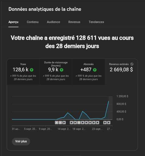 YouTube automatis&eacute; = cr&eacute;er une cha&icirc;ne  youtube o&ugrave; tu n&rsquo;apparais pas (vid&eacute;os faites avec IA, voix off, images libres).
Chaque vid&eacute;o devient un actif qui peut rapporter pubs + partenariats + affili&eacute;s.
Au d&eacute;but tu bosses dur, mais apr&egrave;s tes vid&eacute;os tournent toutes seules &rarr; revenus passifs.
Si tu t&rsquo;y mets s&eacute;rieusement, tu peux vite remplacer ton salaire et quitter ton job pour vivre de &ccedil;a.
