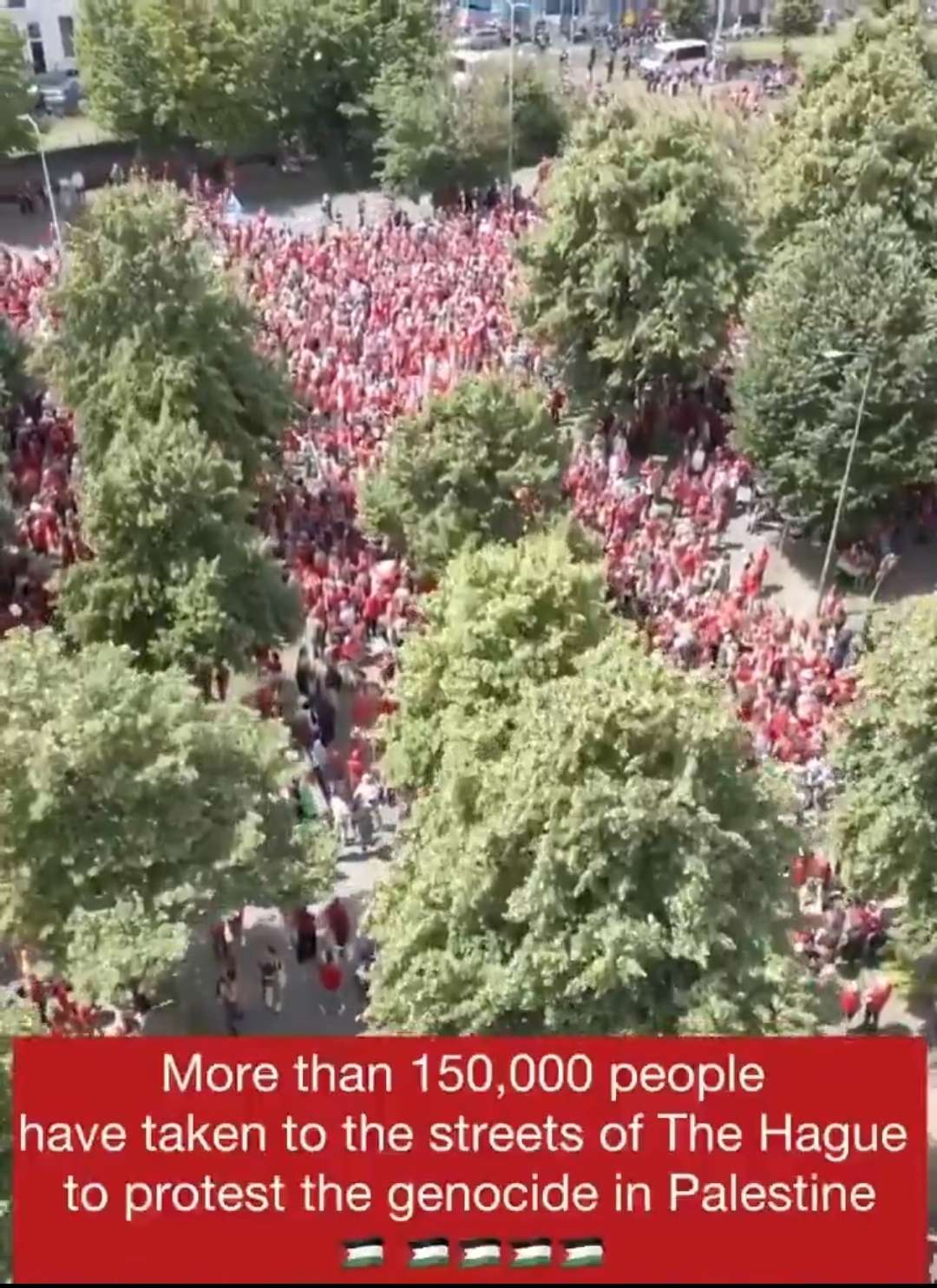🚨 DERNI&Egrave;RE MINUTE&nbsp;:

Plus de 150 000 personnes ont envahi les rues de La Haye pour protester contre le g&eacute;nocide en Palestine.