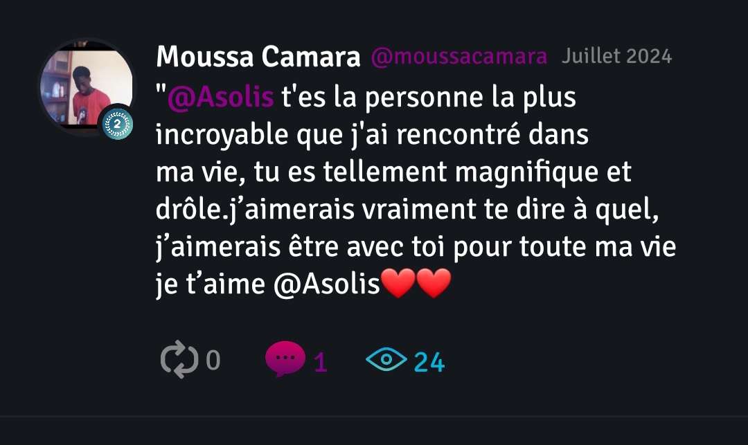 Plus personne ne me fait des d&eacute;clarations comme &ccedil;a mtn 😢