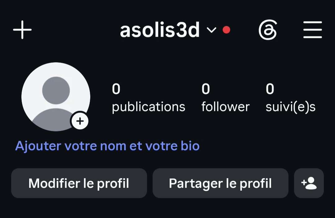 J&rsquo;ai cr&eacute;&eacute; un compte insta o&ugrave; je posterai mes travaux en 3D ainsi que mon &eacute;volution pour ceux que &ccedil;a int&eacute;resse