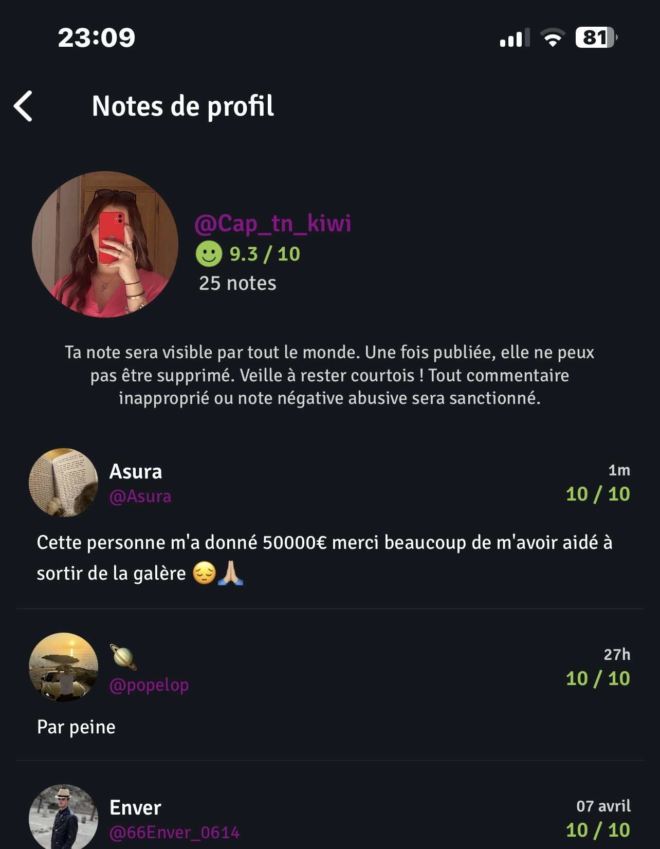 Voil&agrave; maintenant mettez moi des 10/10